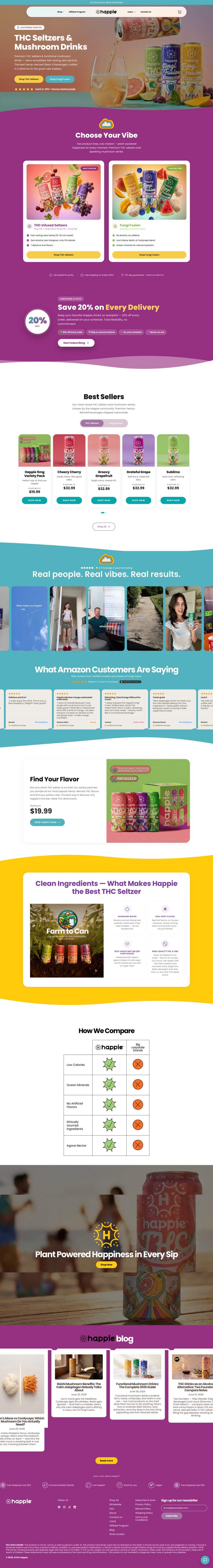 Happie WooCommerce store full homepage